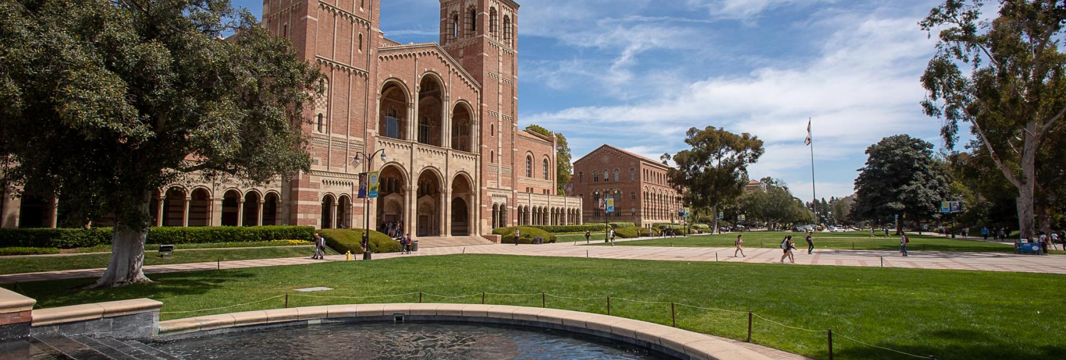 Royce Hall and Shapiro Fountain at UCLA.